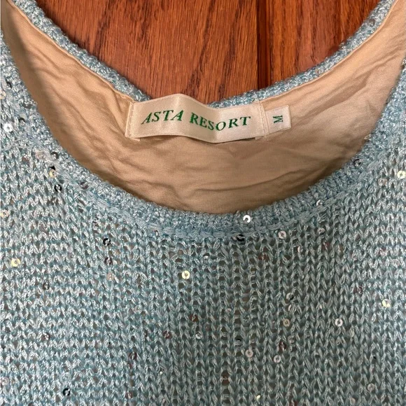 Asta Resort Elegant Blue Sleeveless Dress - Picture 2 of 4